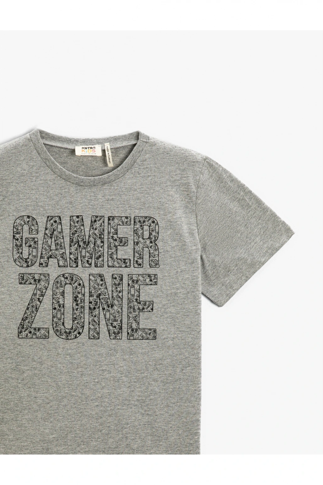 Slogan Baskılı Kısa Kollu Tişört Bisiklet Yaka