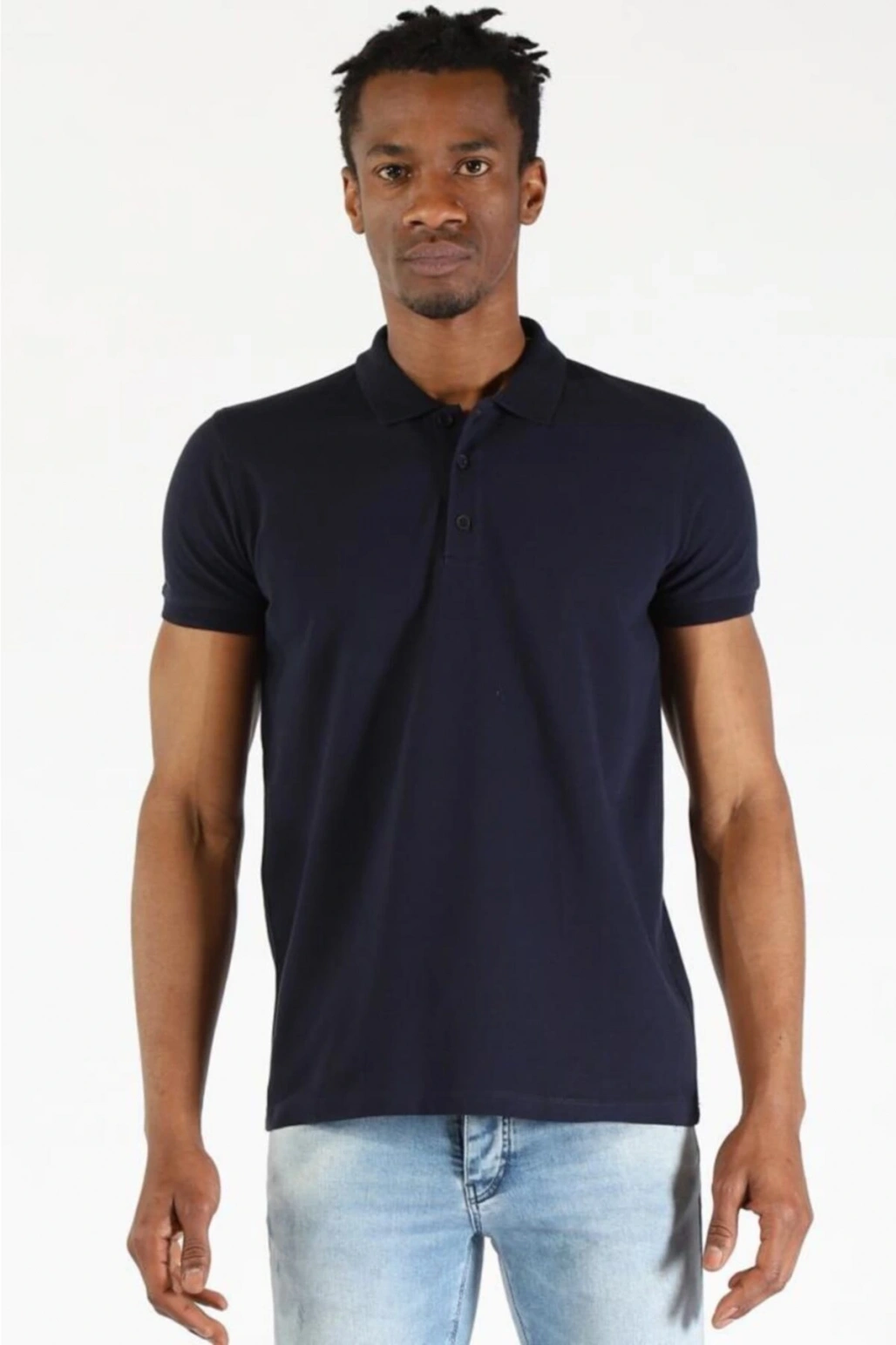 Erkek Slim Fit Polo Yaka Tshirt Ets 1821 Bb Lacıvert