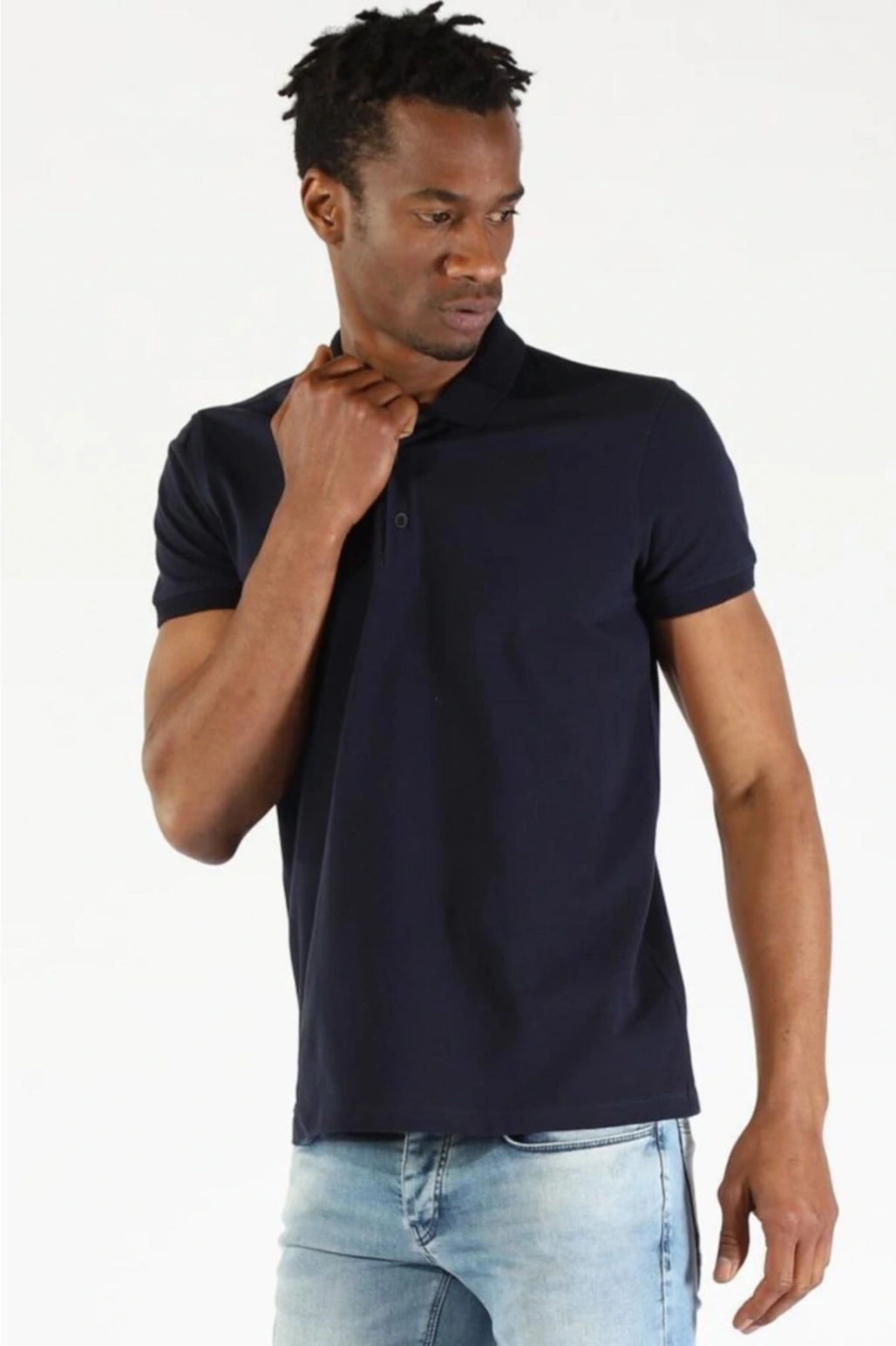 Erkek Slim Fit Polo Yaka Tshirt Ets 1821 Bb Lacıvert