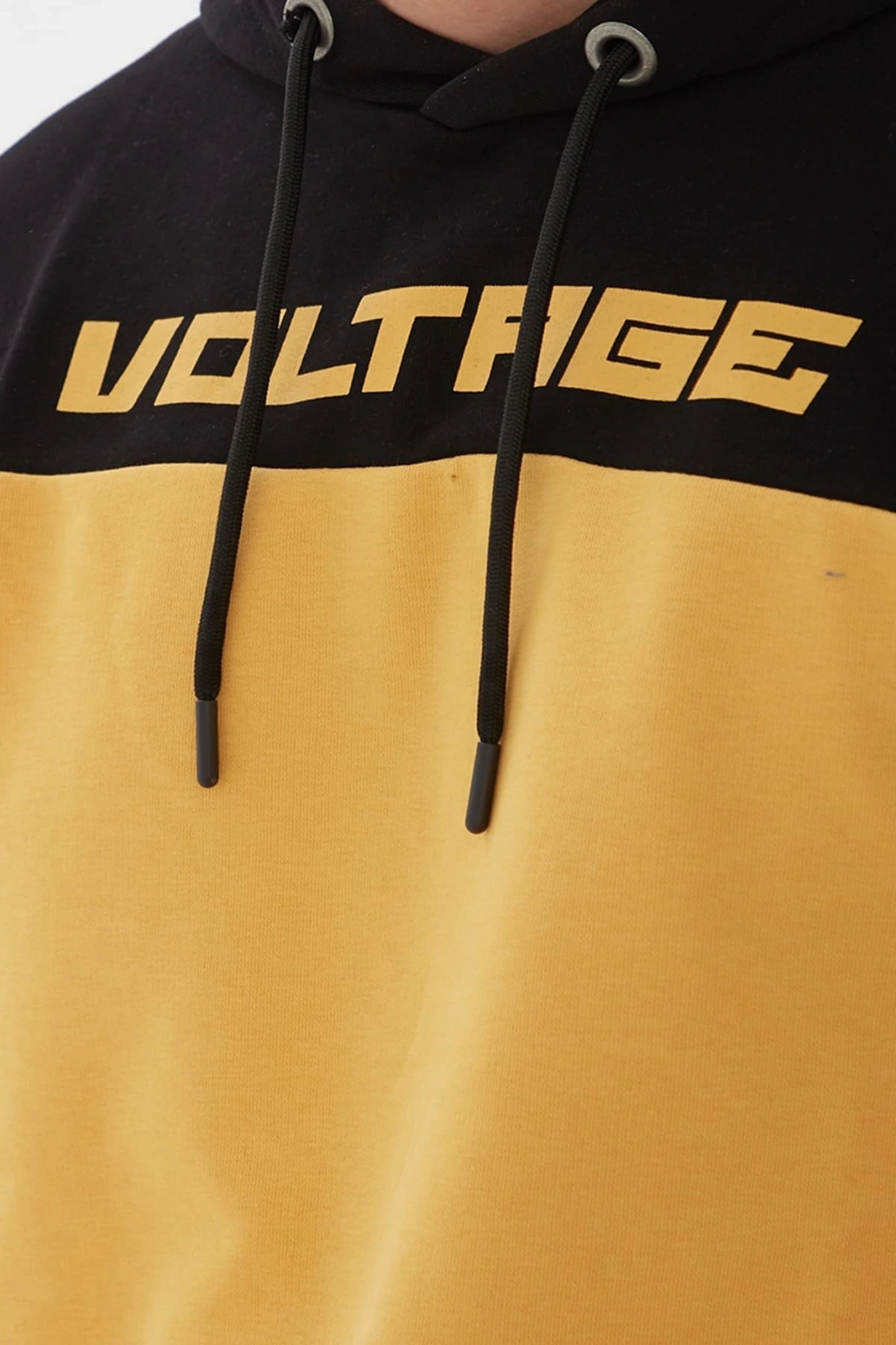 Baskılı Kapüşonlu Sweatshirt Hardal / Mustard