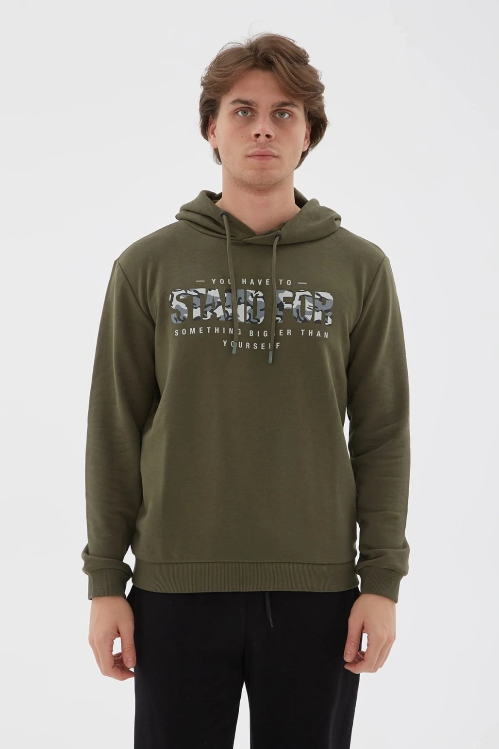 Baskılı Sweatshirt Haki / Khaki