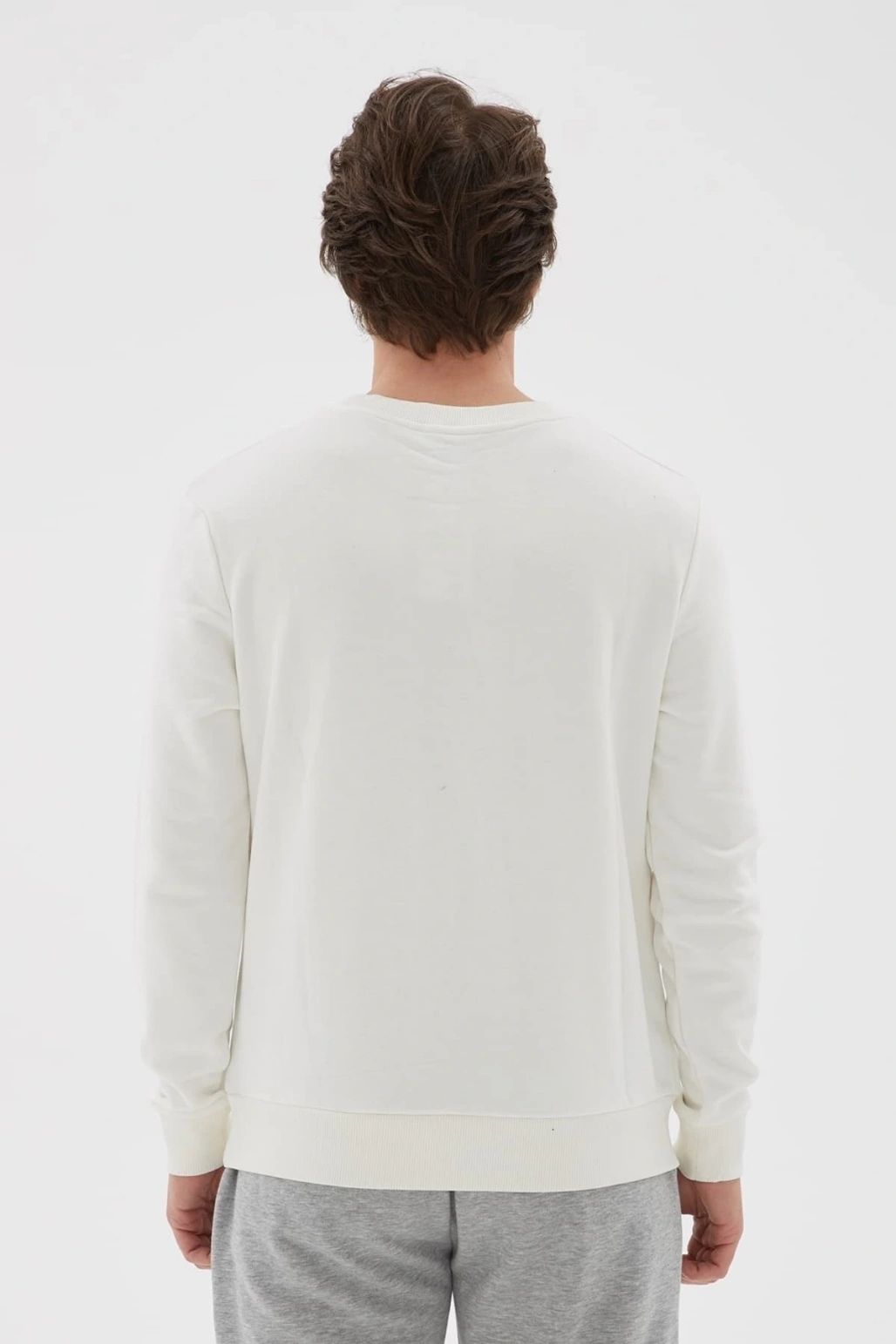 Bisiklet Yaka Baskılı Sweatshirt