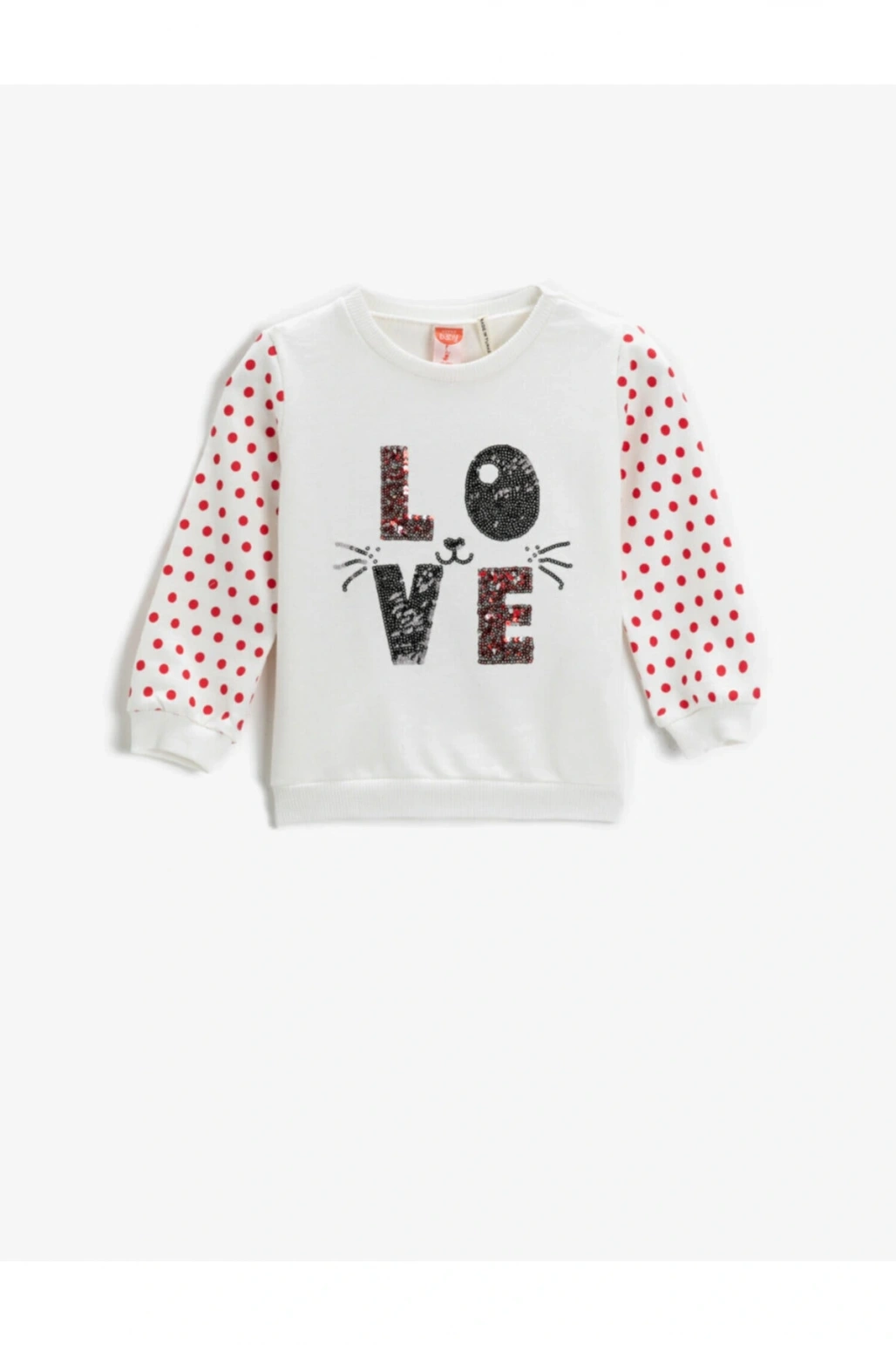 Baskılı Sweatshirt Uzun Kollu Bisiklet Yaka