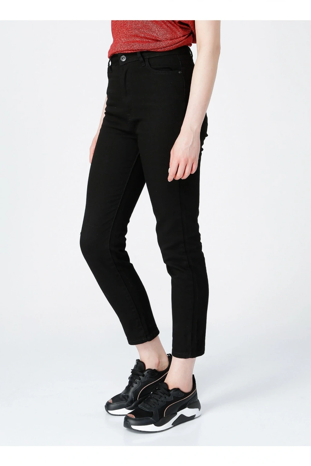 Kadın Siyah Yüksel Bel Skinny Fit Denim Pantolon