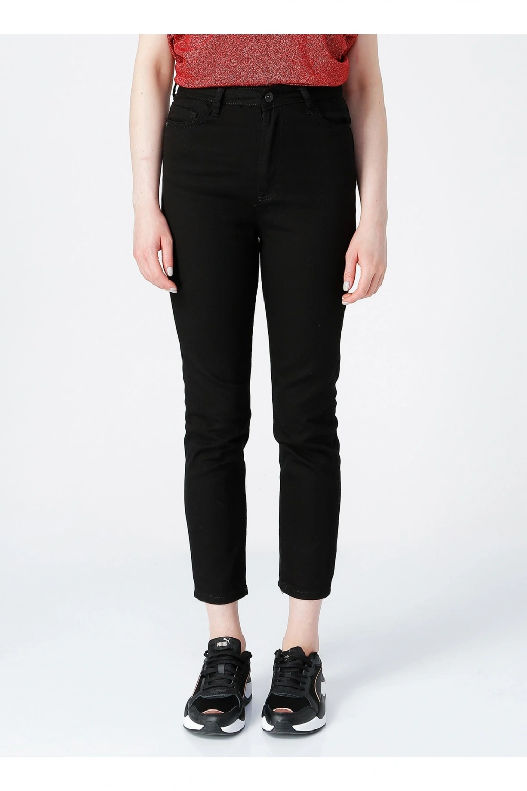 Kadın Siyah Yüksel Bel Skinny Fit Denim Pantolon