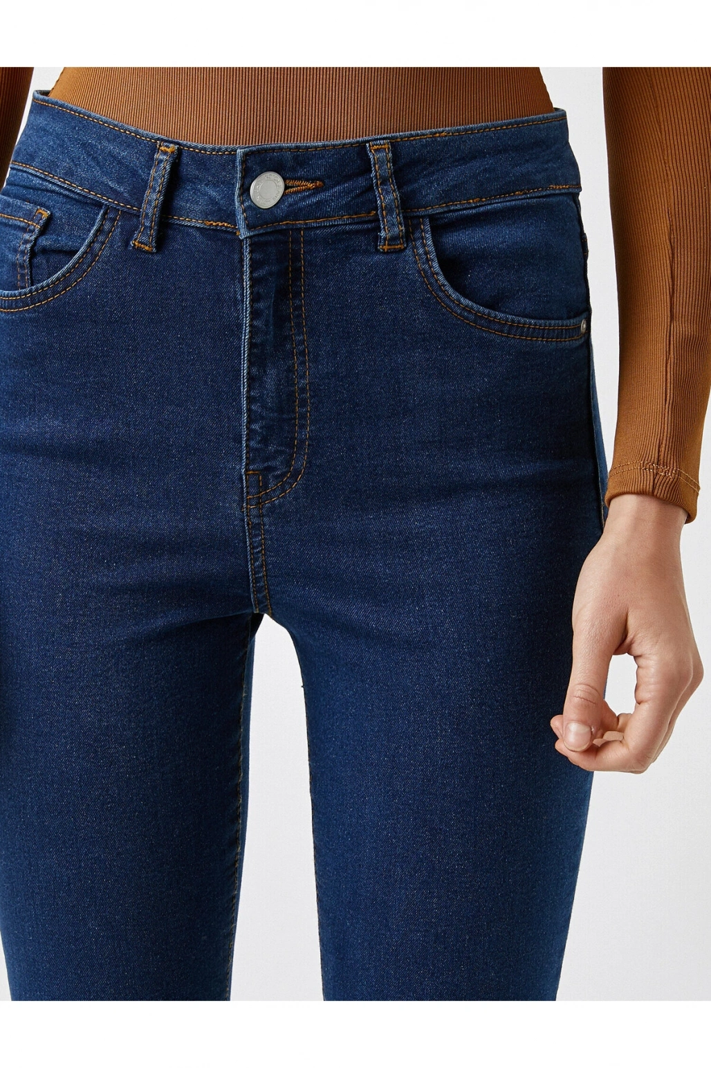 Yüksek Bel Cepli Kot Pantolon - Skinny Jean