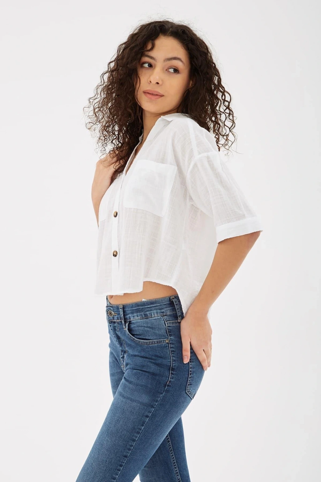 Crop Gömlek Beyaz / White