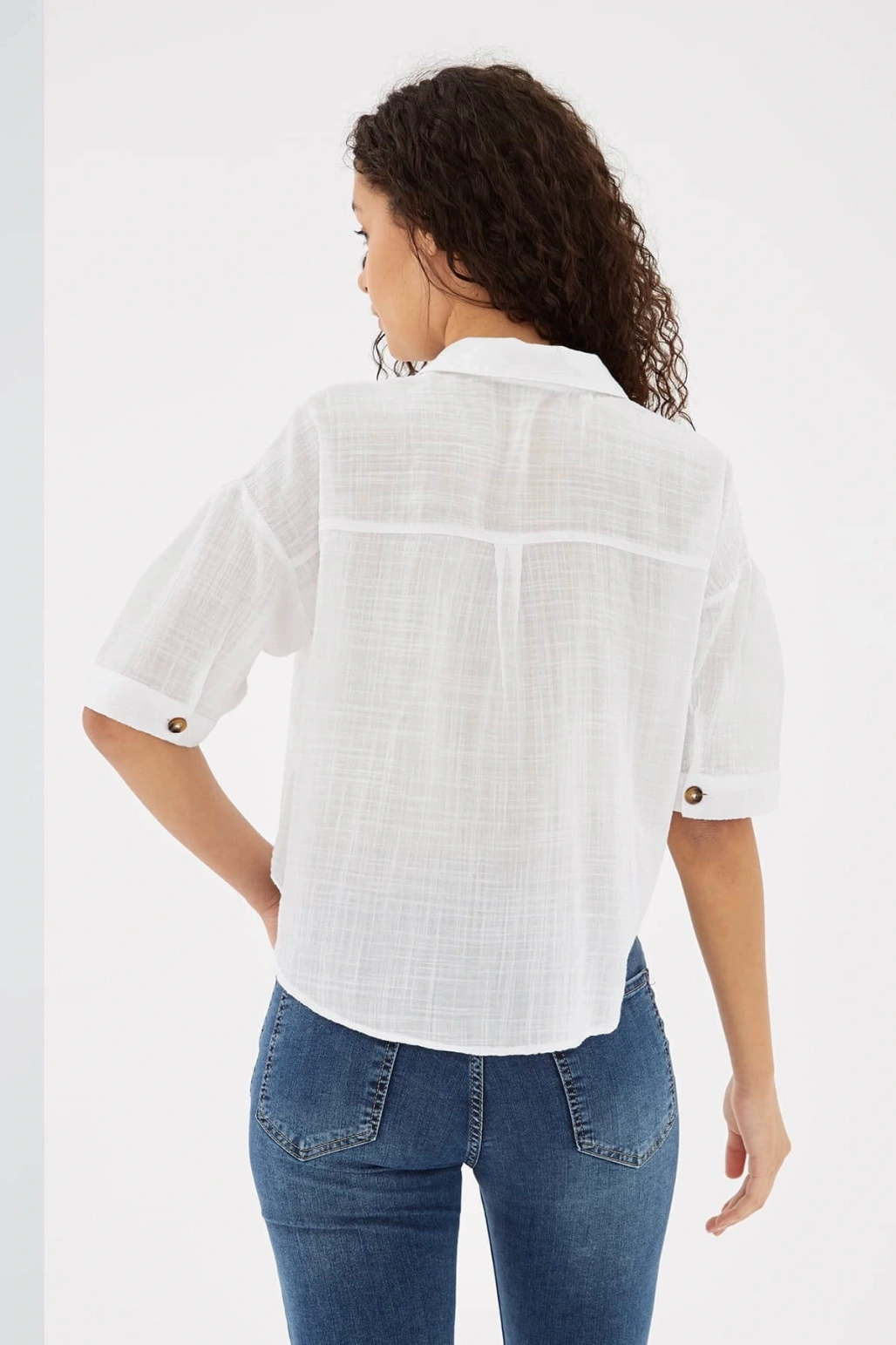 Crop Gömlek Beyaz / White