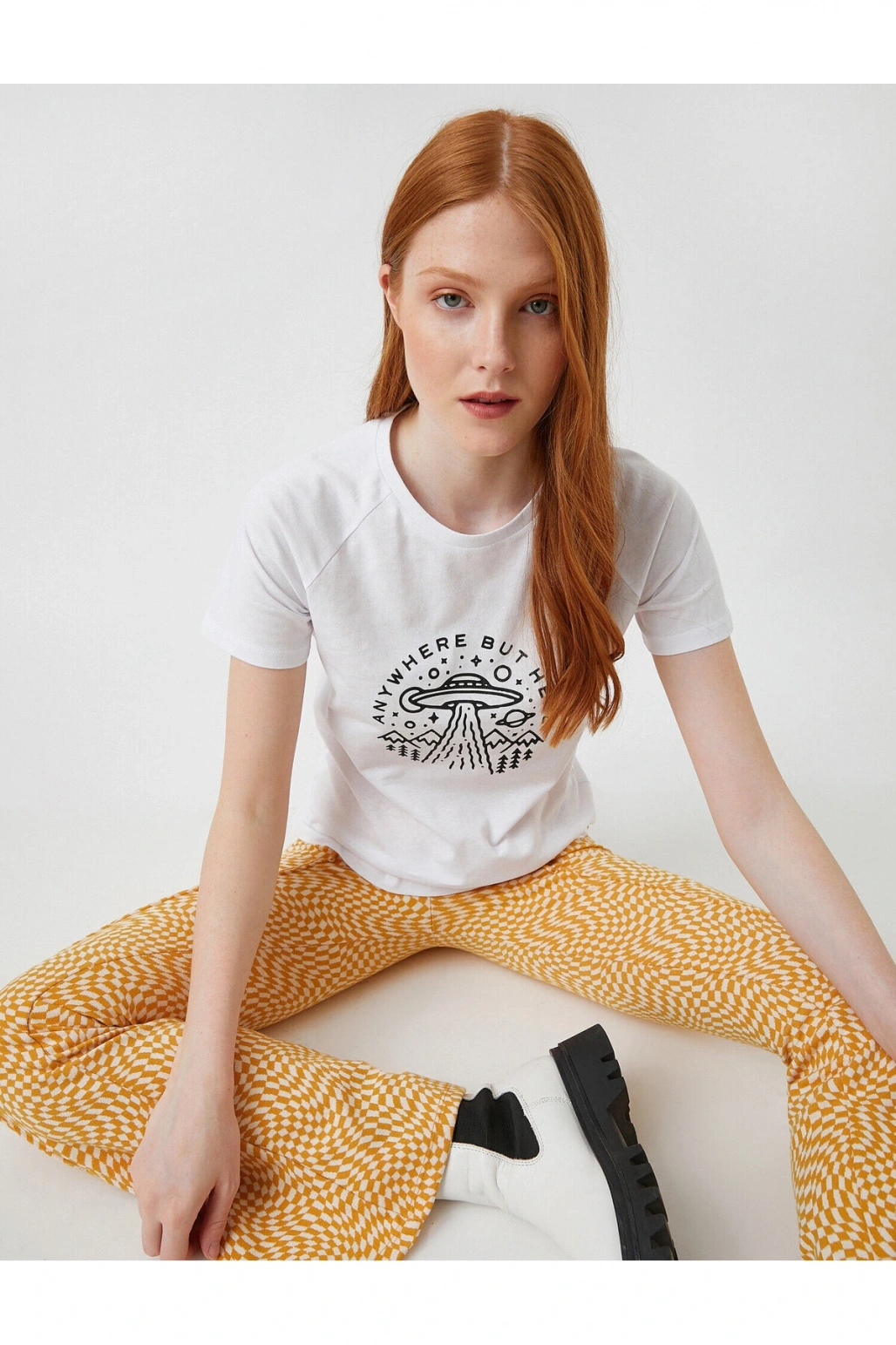 Kadın Ekru T-Shirt 2SAL10249IK