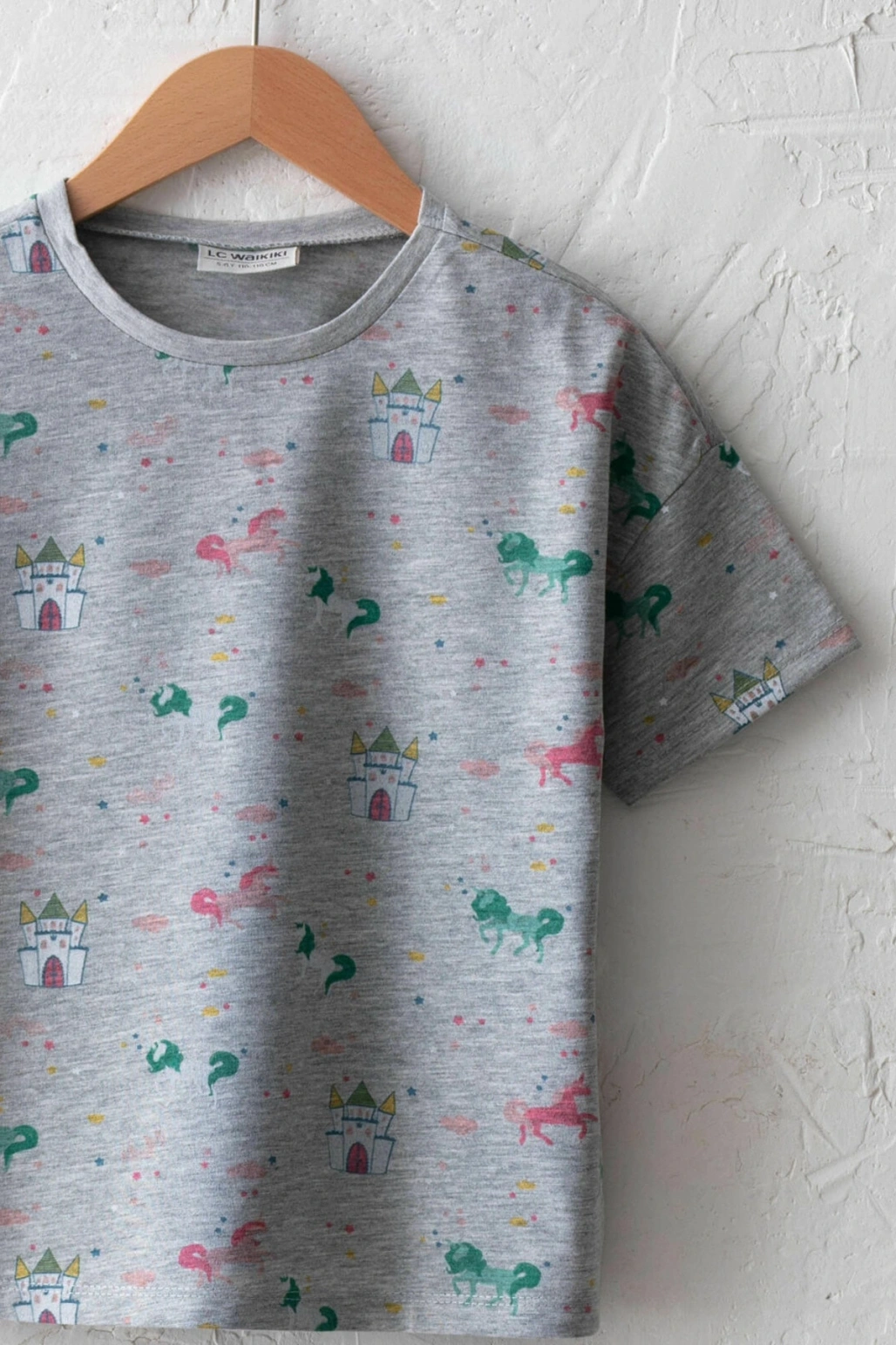 Kız Çocuk Gri Baskılı Lrw T-Shirt