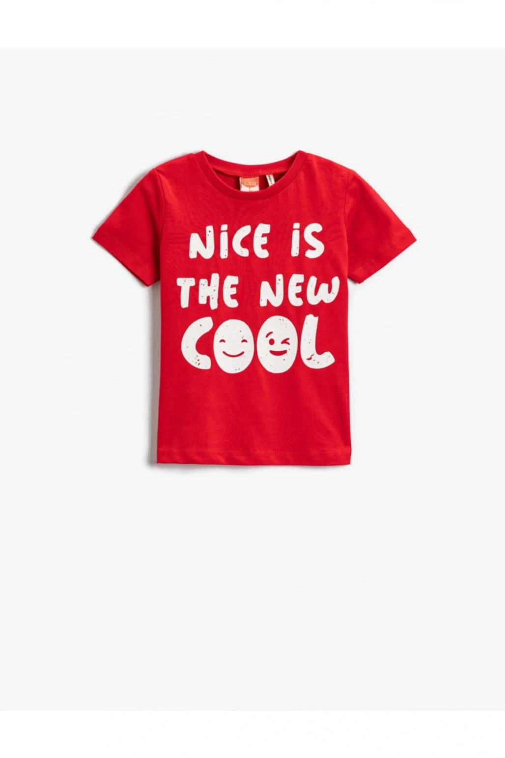 Slogan Baskılı Kısa Kollu Tişört Pamuklu