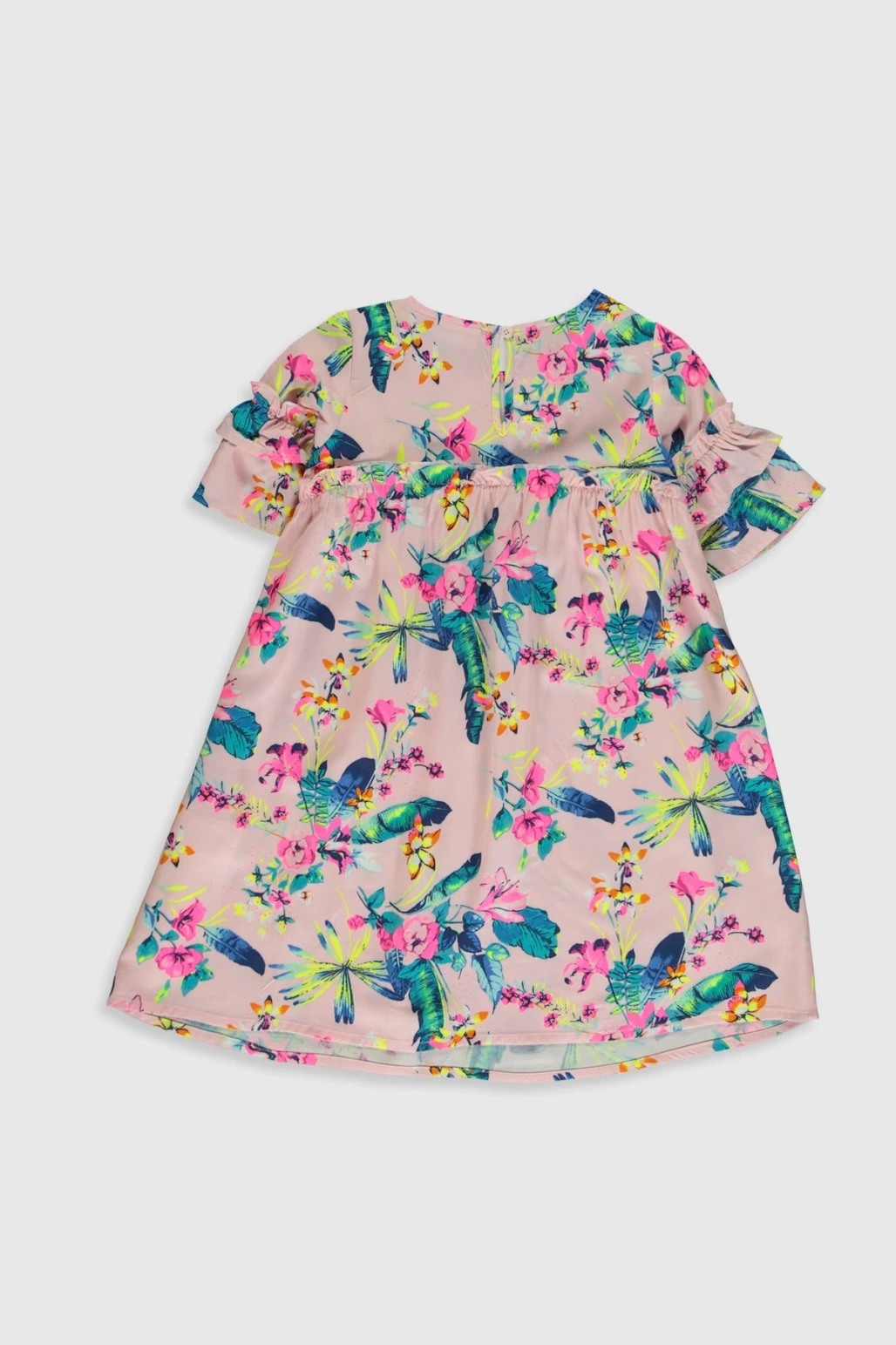 Kız Çocuk Pembe Baskılı Lt4 Elbise