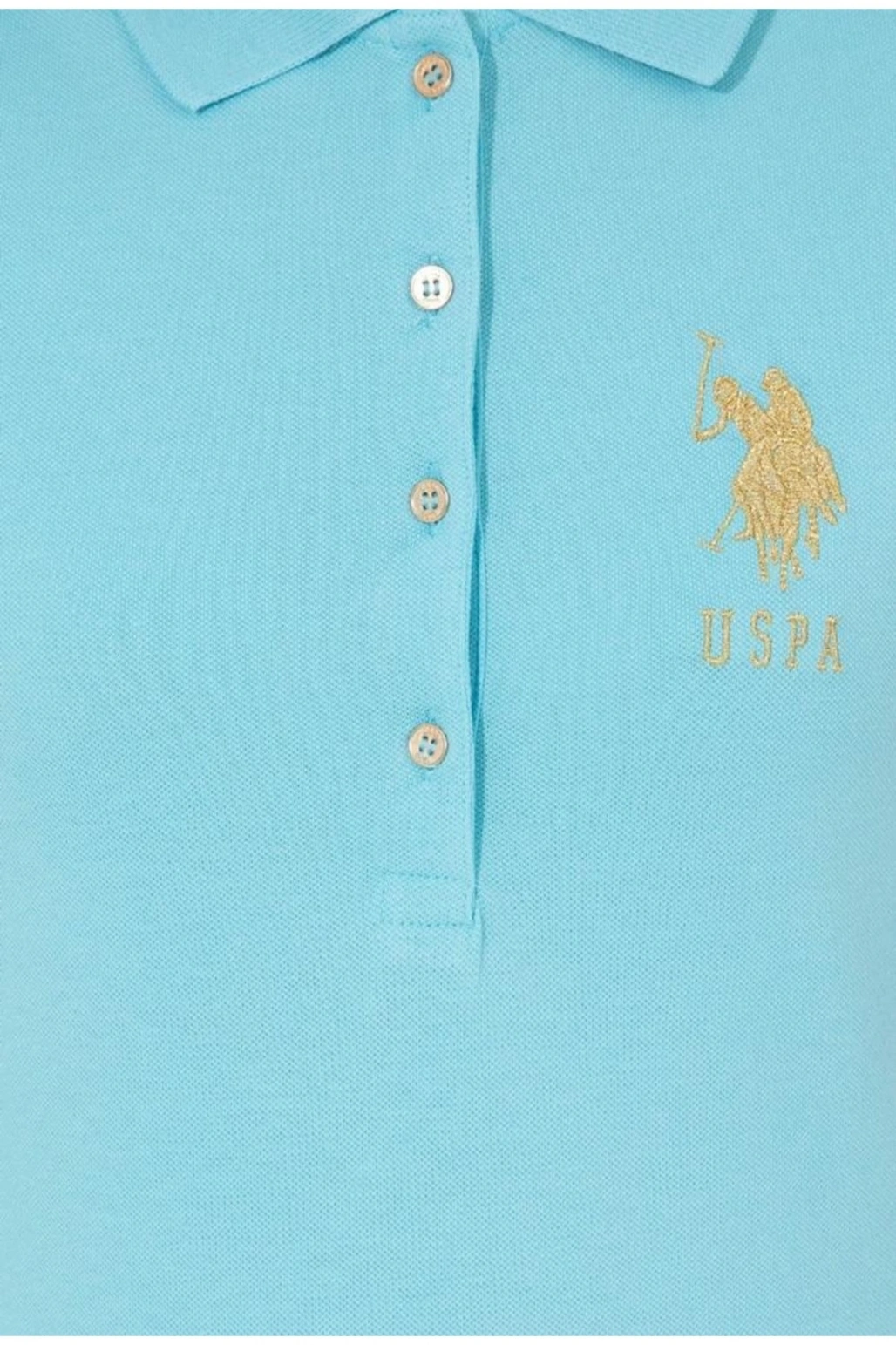 Kadın Turkuaz Polo Yaka T-shırt Basıc