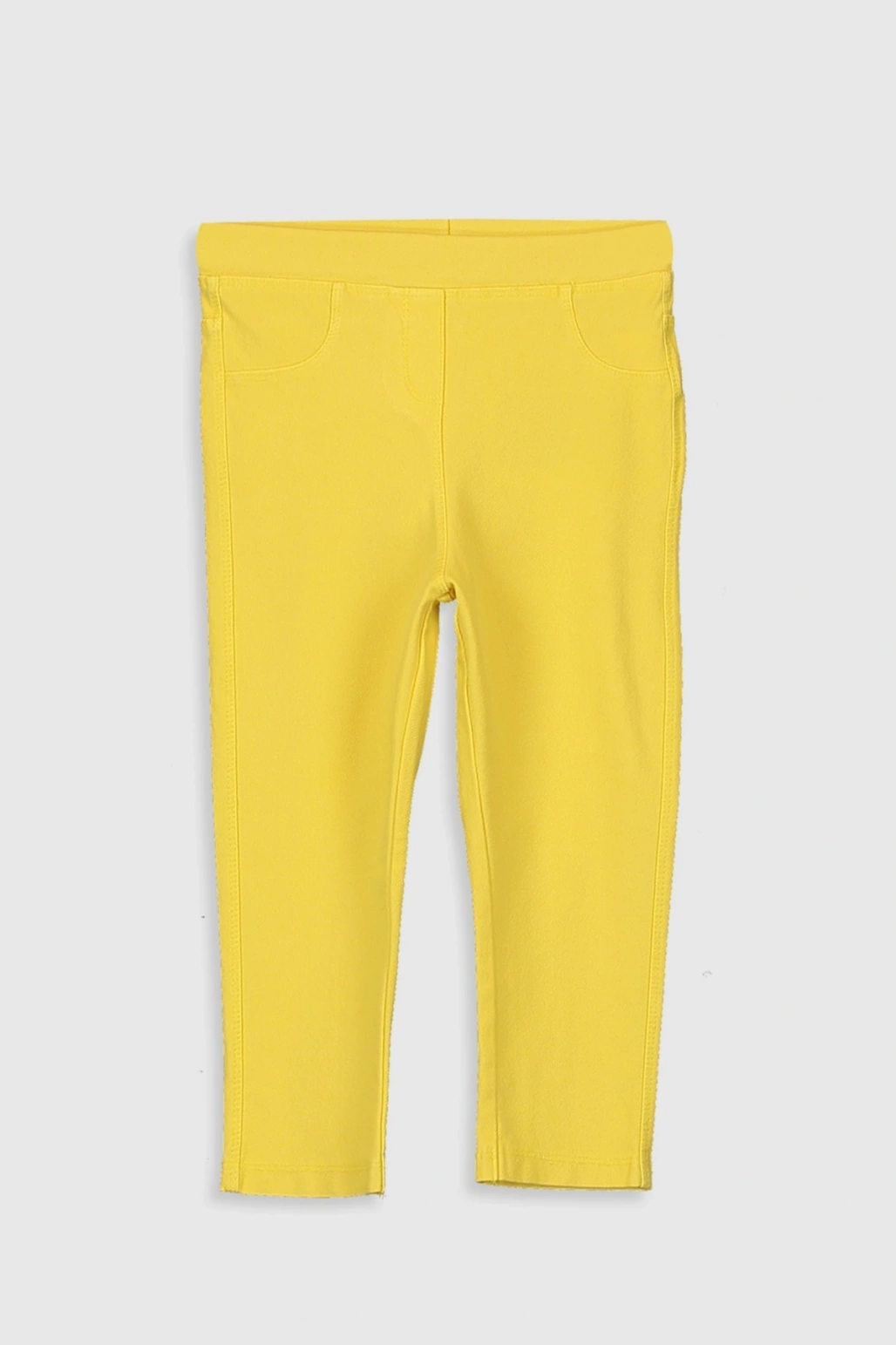 LCW Kids Sarı Beli Lastikli Denim Görünümlü Kız Çocuk Tayt