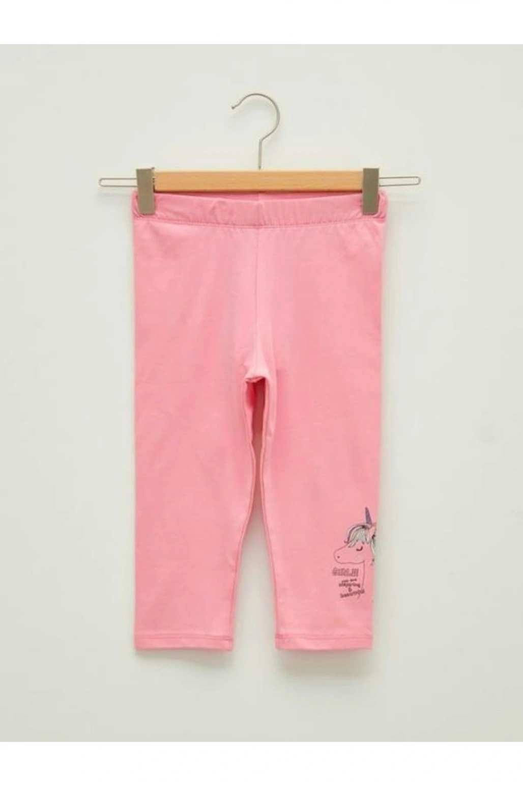 Beli Lastikli Baskılı Pamuklu Kız Çocuk Tayt (S1)