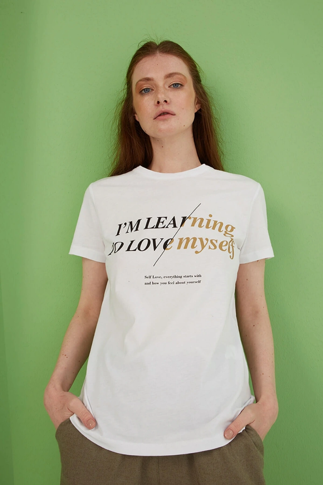 Baskılı T-shirt Beyaz