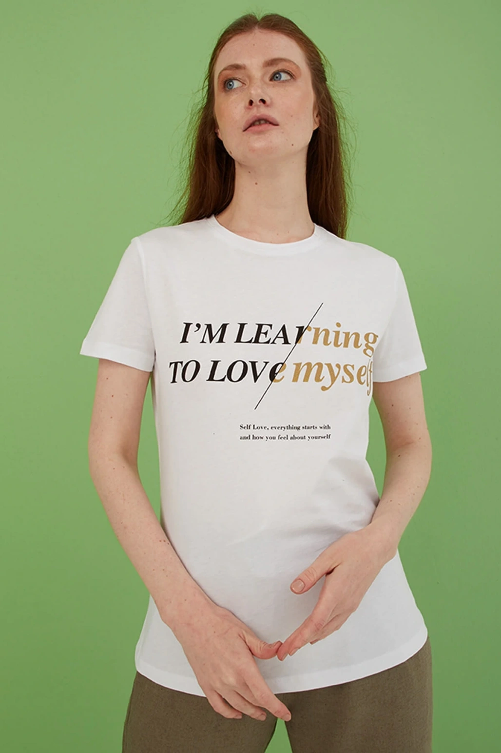 Baskılı T-shirt Beyaz