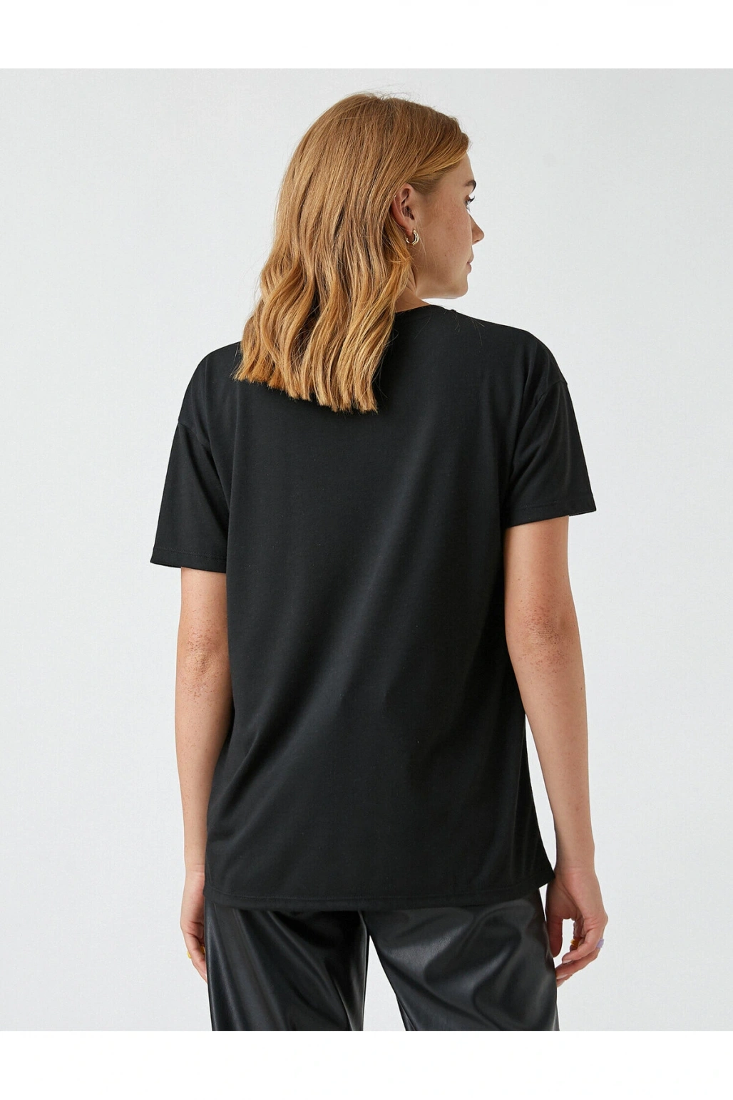 Bisiklet Yaka Kısa Kollu Baskılı Tişört