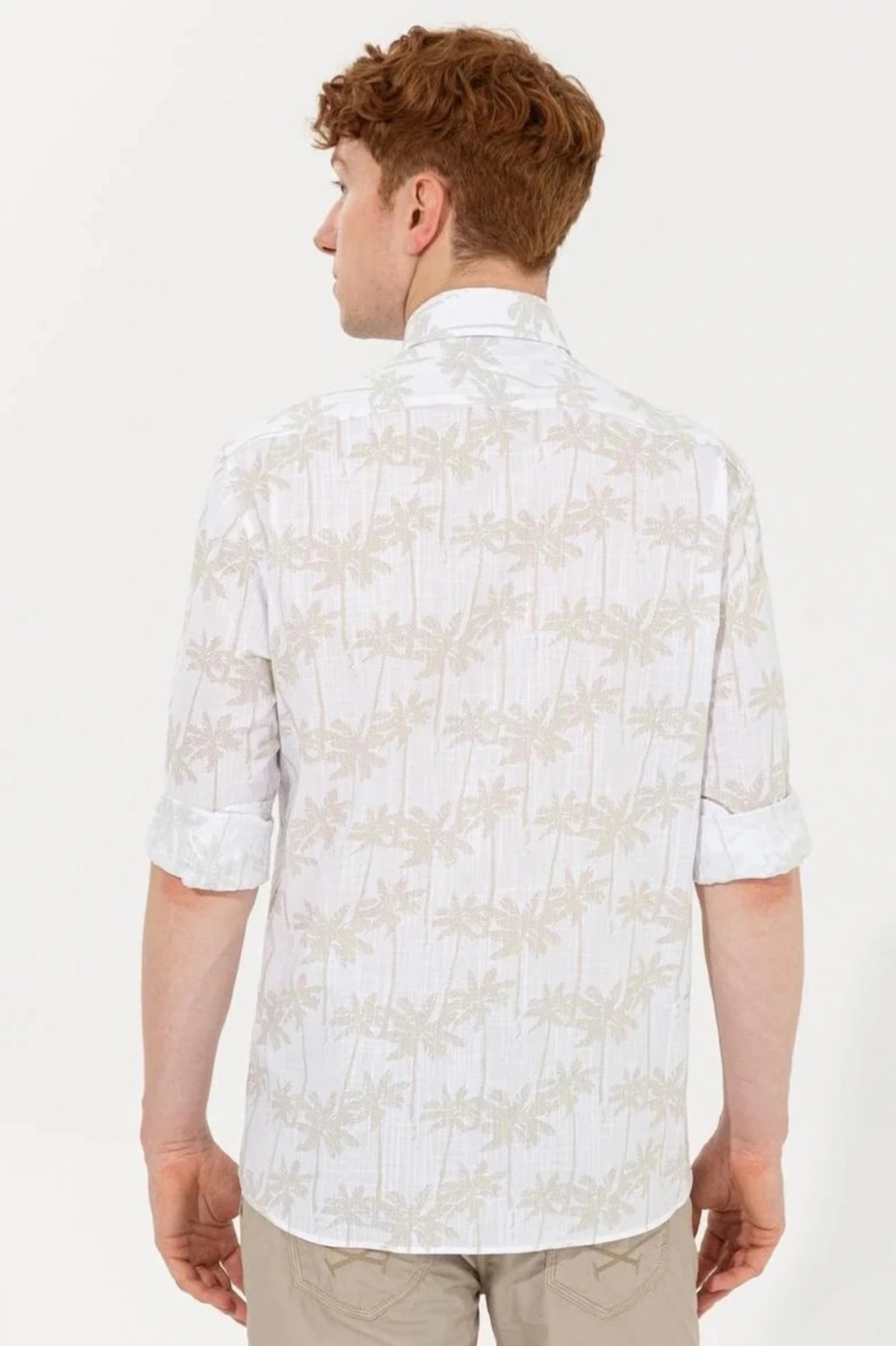 Erkek Haki Gömlek Uzunkol