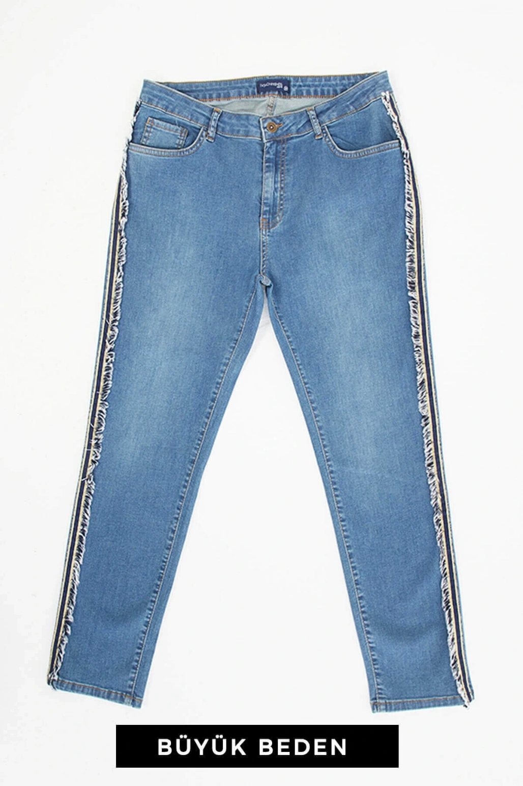 Kadın Büyük Beden Jean Pantolon Mavi