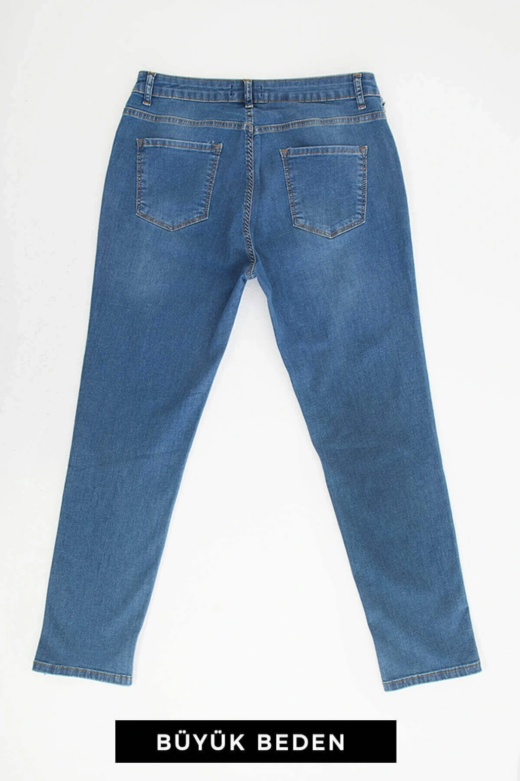 Kadın Büyük Beden Jean Pantolon Mavi