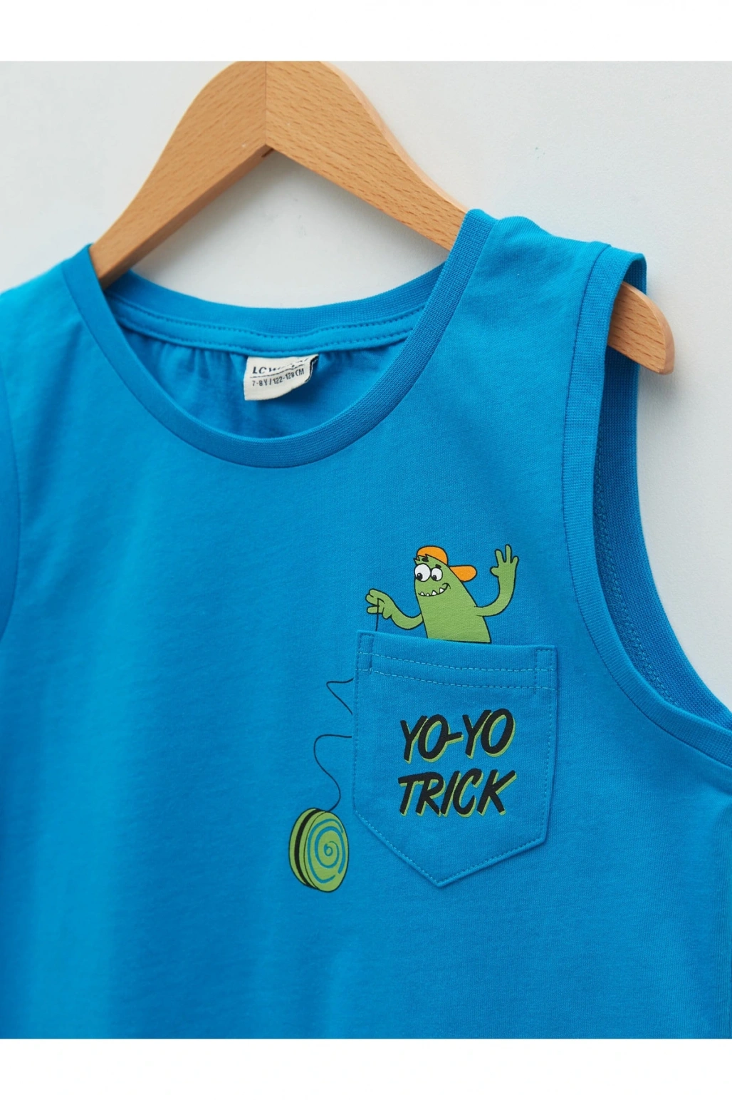 Bisiklet Yaka Baskılı Pamuklu Erkek Çocuk Atlet