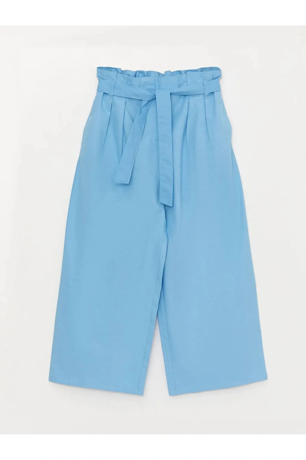 Beli Lastikli Basic Geniş Paça Kız Çocuk Capri