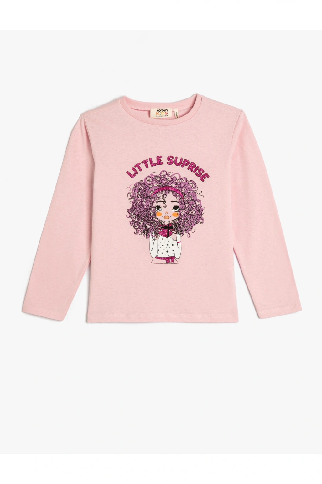 Tişört Uzun Kollu Bisiklet Yaka Baskılı Pamuklu