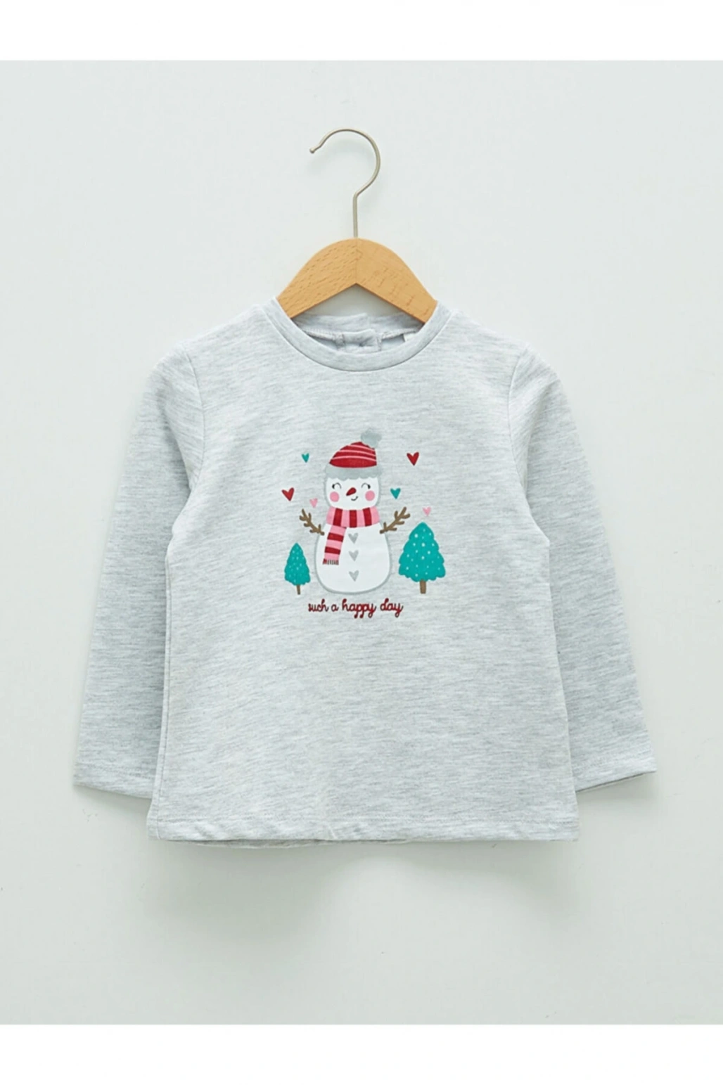 Bisiklet Yaka Uzun Kol Baskılı Kız Bebek Sweathirt