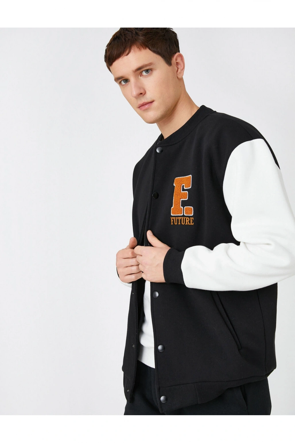 Basic Kolej Ceket Bomber Yaka Cep Detaylı Çıtçıtlı