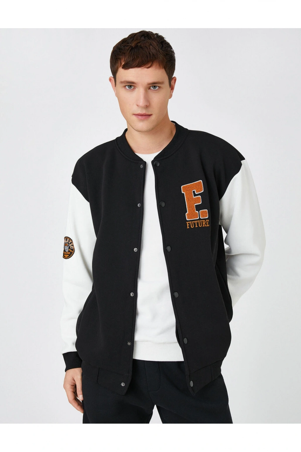 Basic Kolej Ceket Bomber Yaka Cep Detaylı Çıtçıtlı