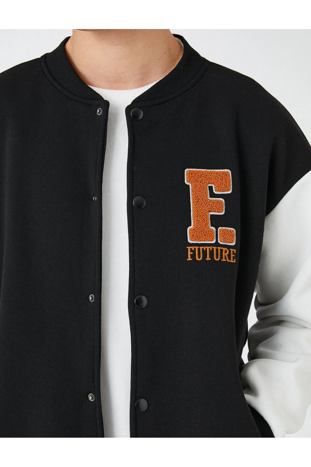 Basic Kolej Ceket Bomber Yaka Cep Detaylı Çıtçıtlı