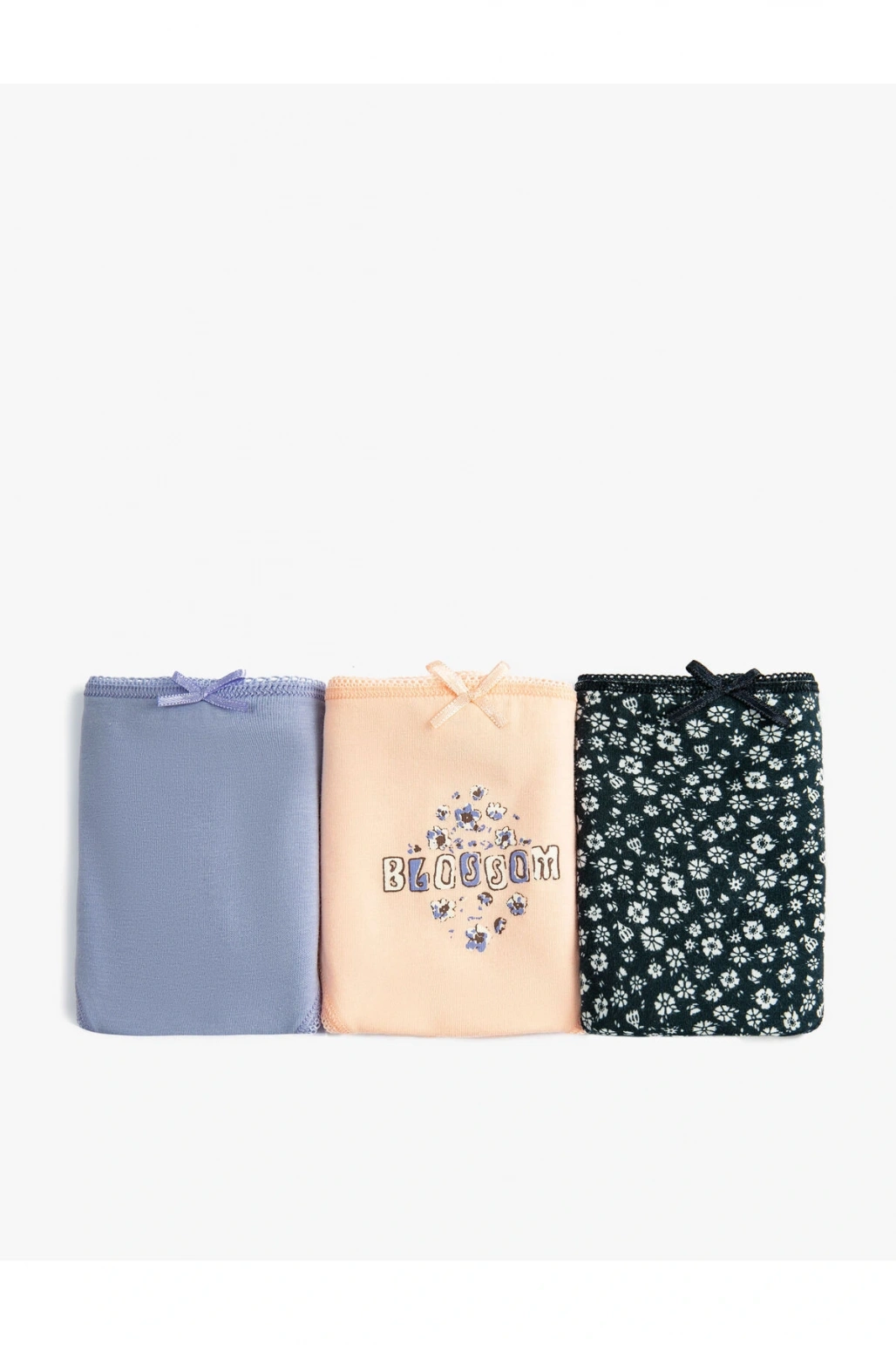 Pamuklu Külot Brief 3lü Baskılı Fiyonk Detaylı