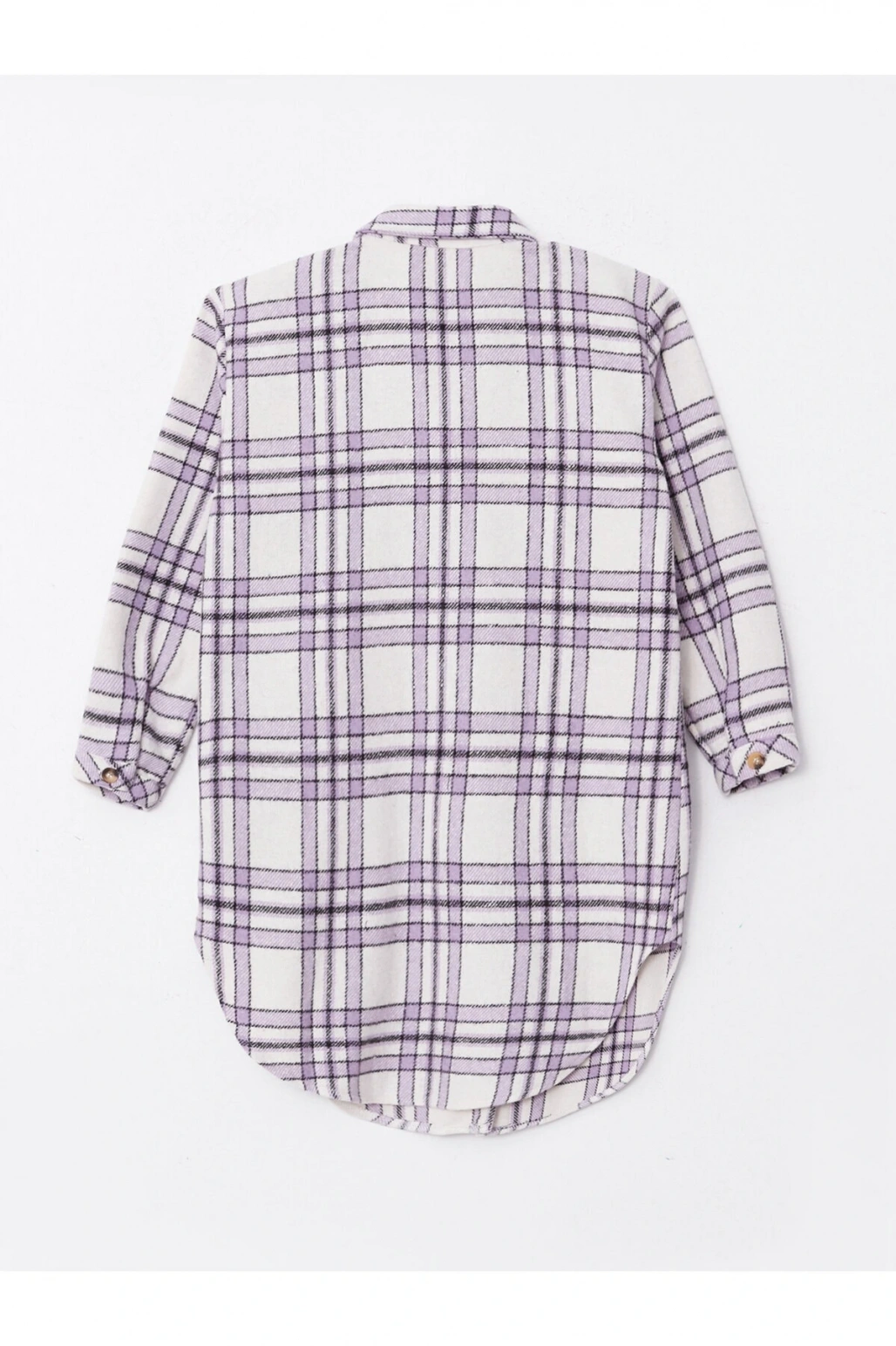 Ekose Uzun Kollu Kız Çocuk Tunik