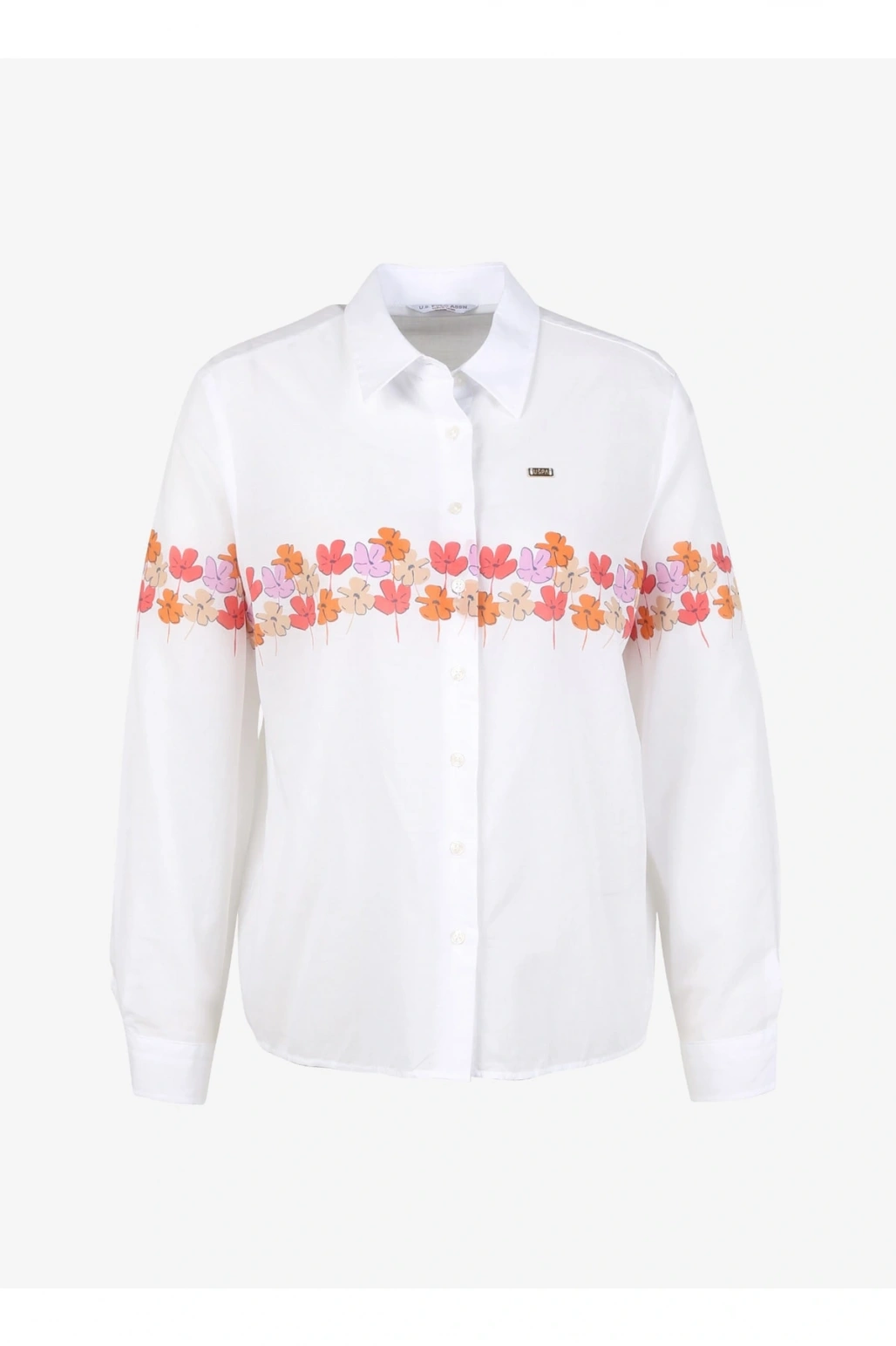 Regular Fit Gömlek Yaka Çiçek Desenli Pembe Kadın Gömlek Protsa