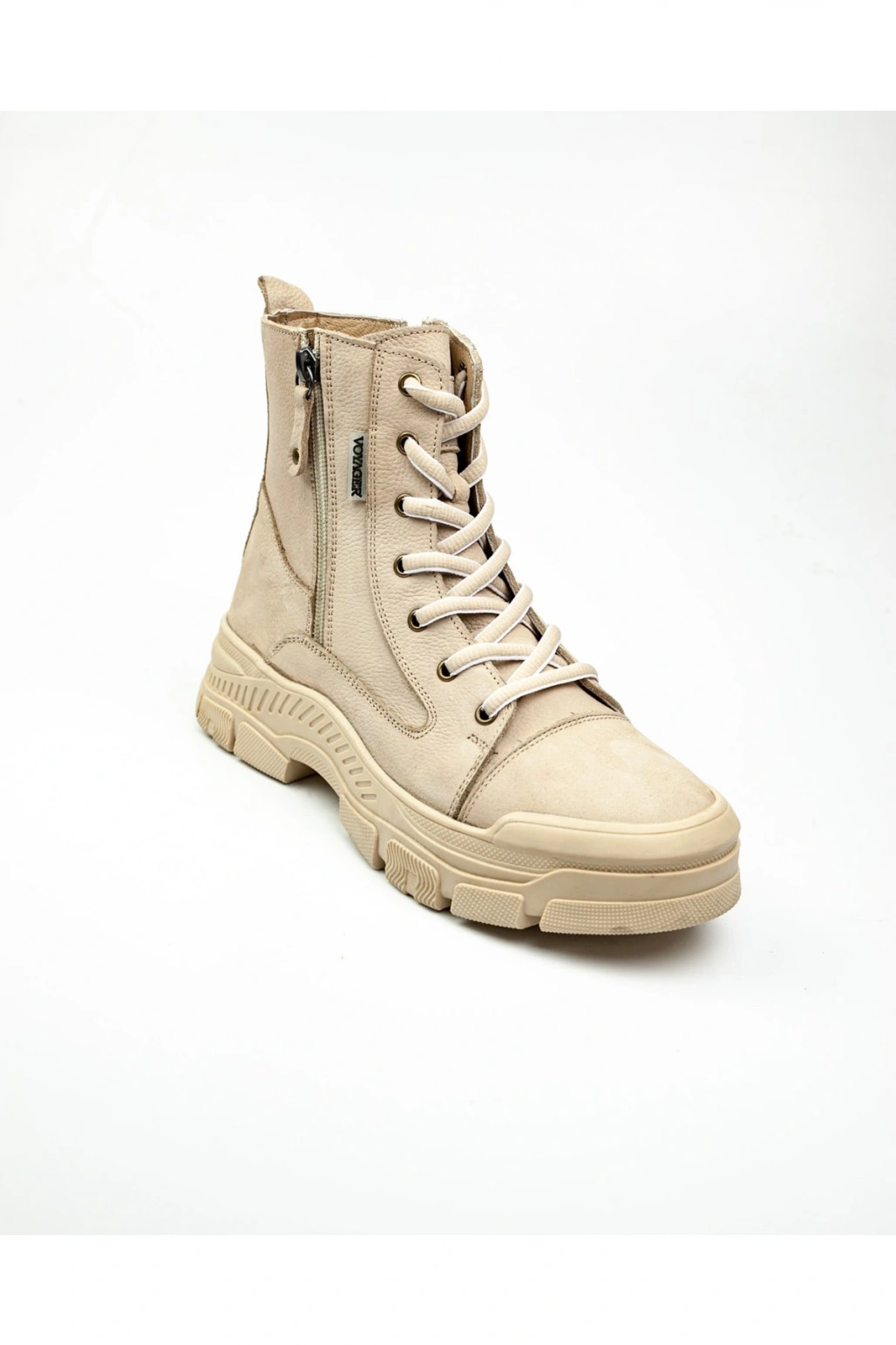 8893 Deri Kadın Bot Bej
