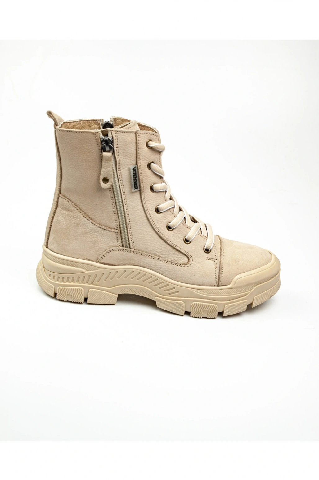 8893 Deri Kadın Bot Bej