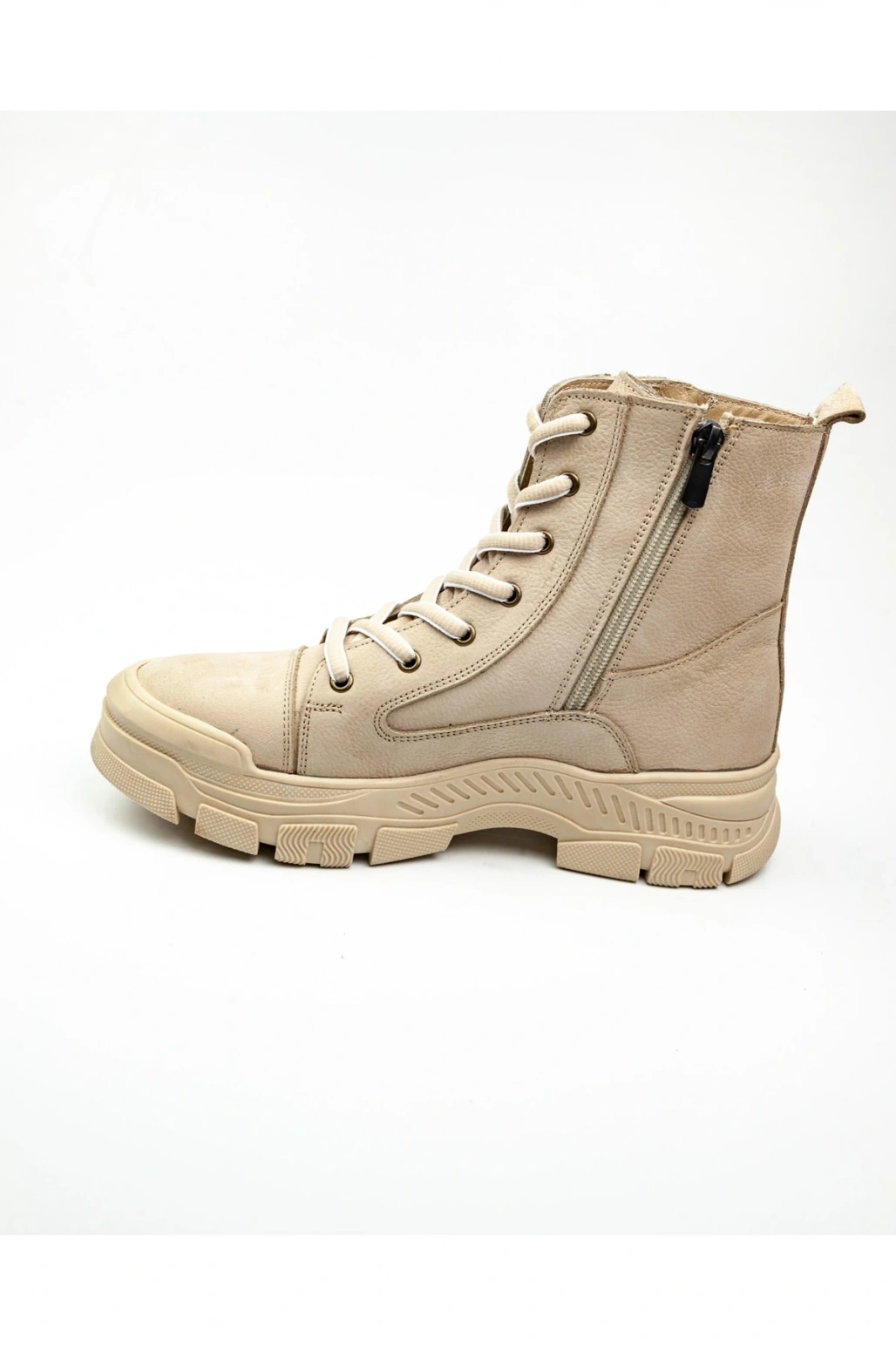 8893 Deri Kadın Bot Bej