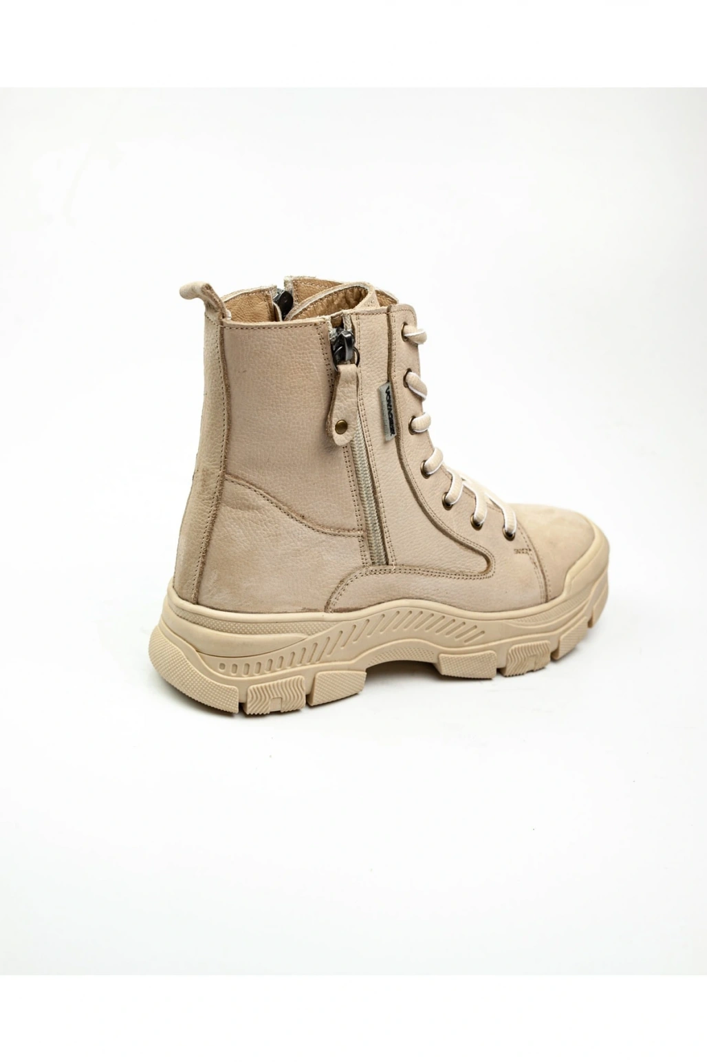 8893 Deri Kadın Bot Bej