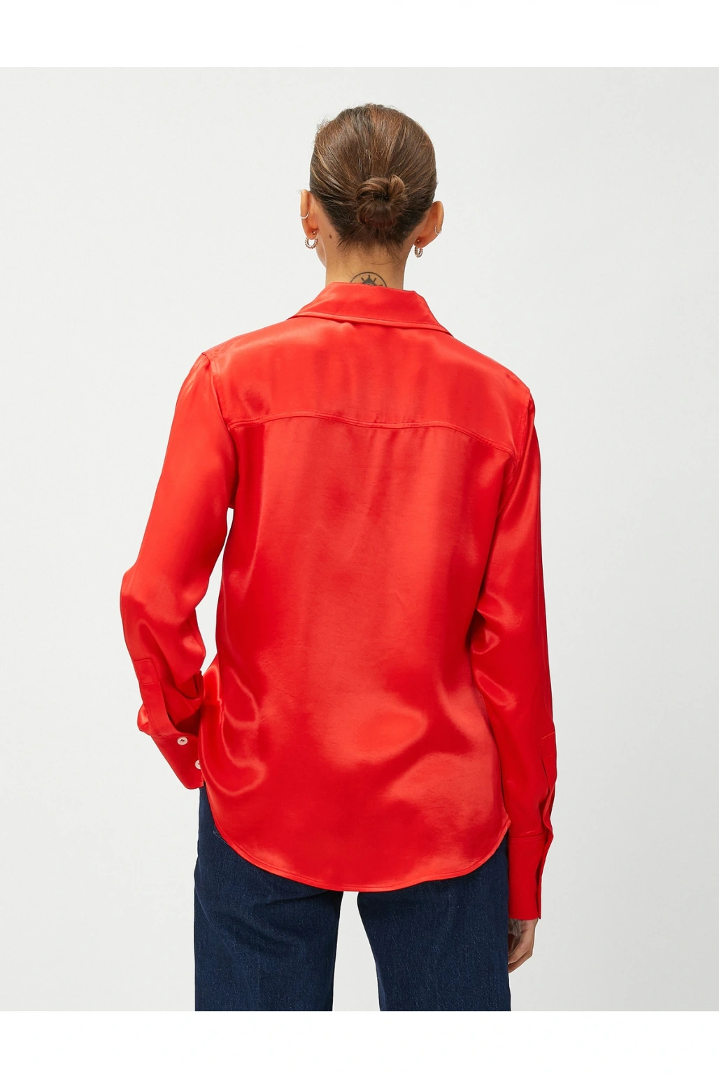 Saten Uzun Kollu Gömlek