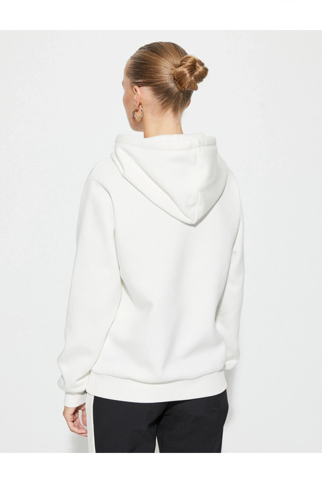 Kapüşonlu Sweatshirt Nakışlı Kanguru Cepli Uzun Kollu