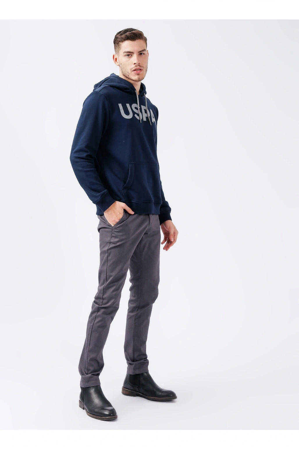 Kapüşon Yaka Lacivert Erkek Sweatshırt Guysk022