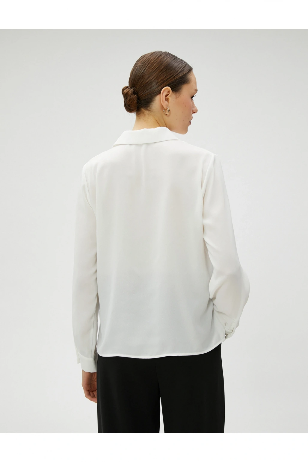 Taşlı Gömlek Düğmeli Uzun Kollu