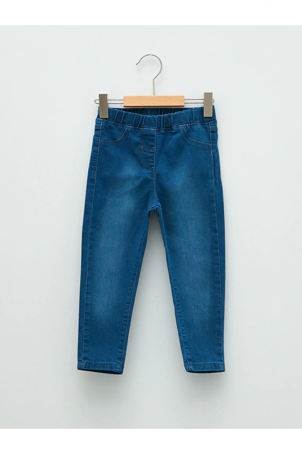 Beli Lastikli Basic Kız Bebek Jean Pantolon