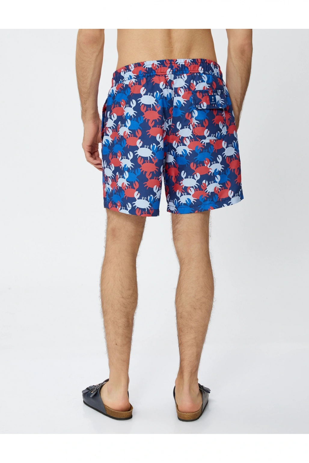 3Sam00063Bw B24 Mavi Desenli Erkek Deniz Shortu