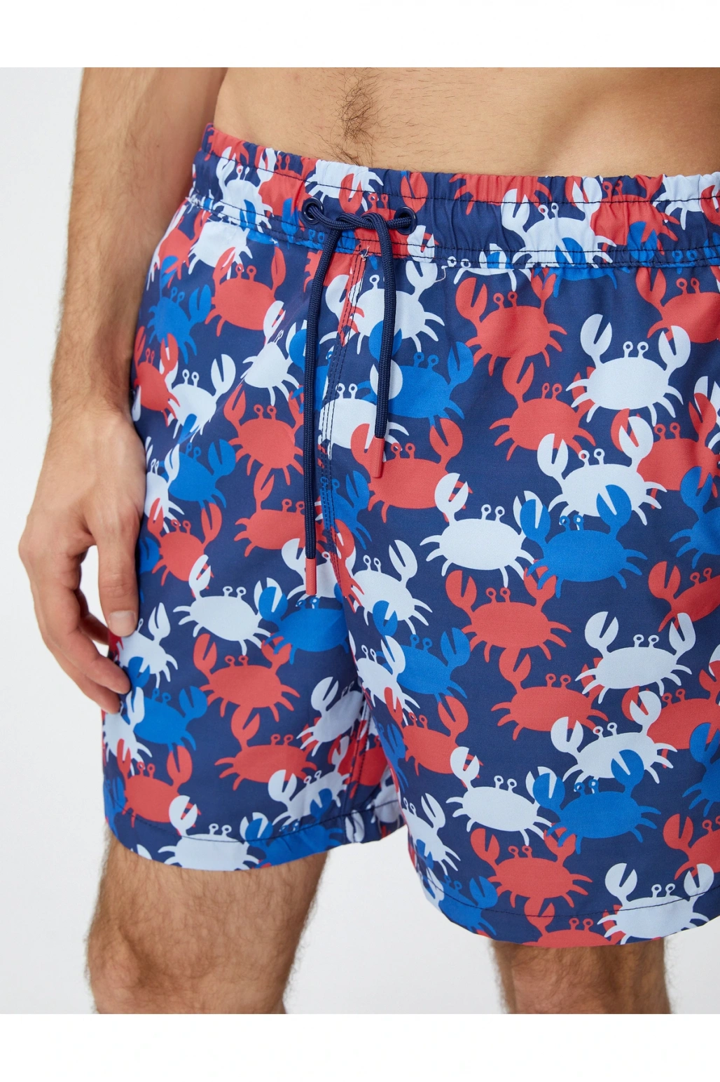 3Sam00063Bw B24 Mavi Desenli Erkek Deniz Shortu