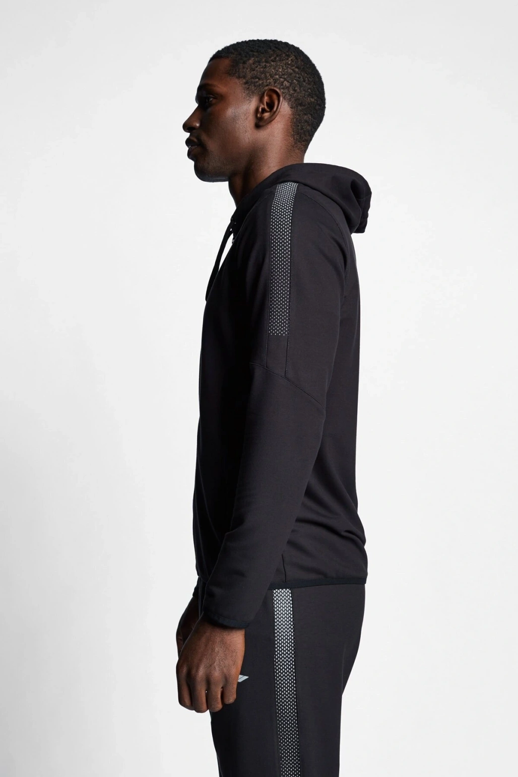 Siyah Erkek Fermuarlı Kapüşonlu Sweatshirt 22b-1118