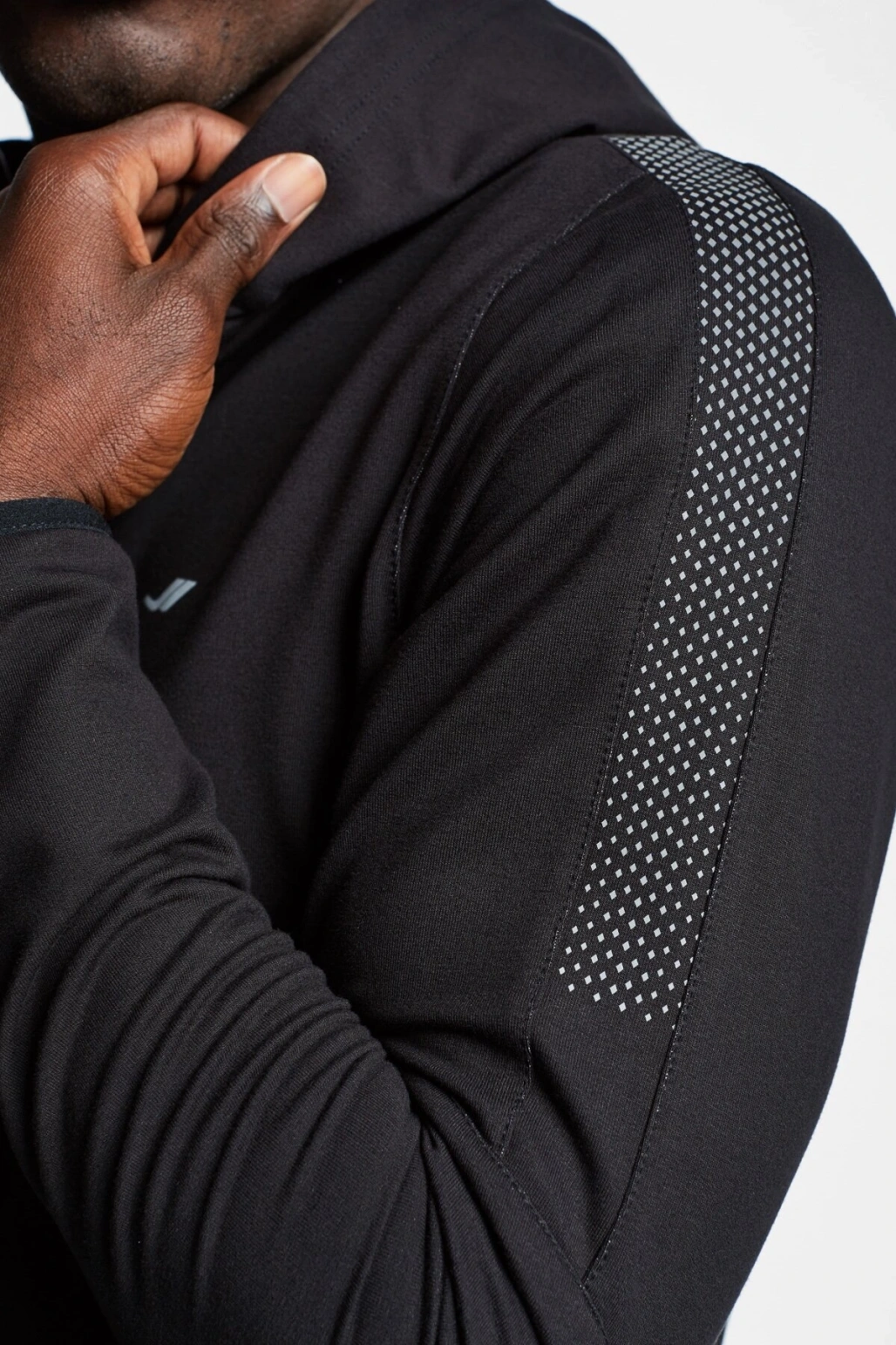 Siyah Erkek Fermuarlı Kapüşonlu Sweatshirt 22b-1118