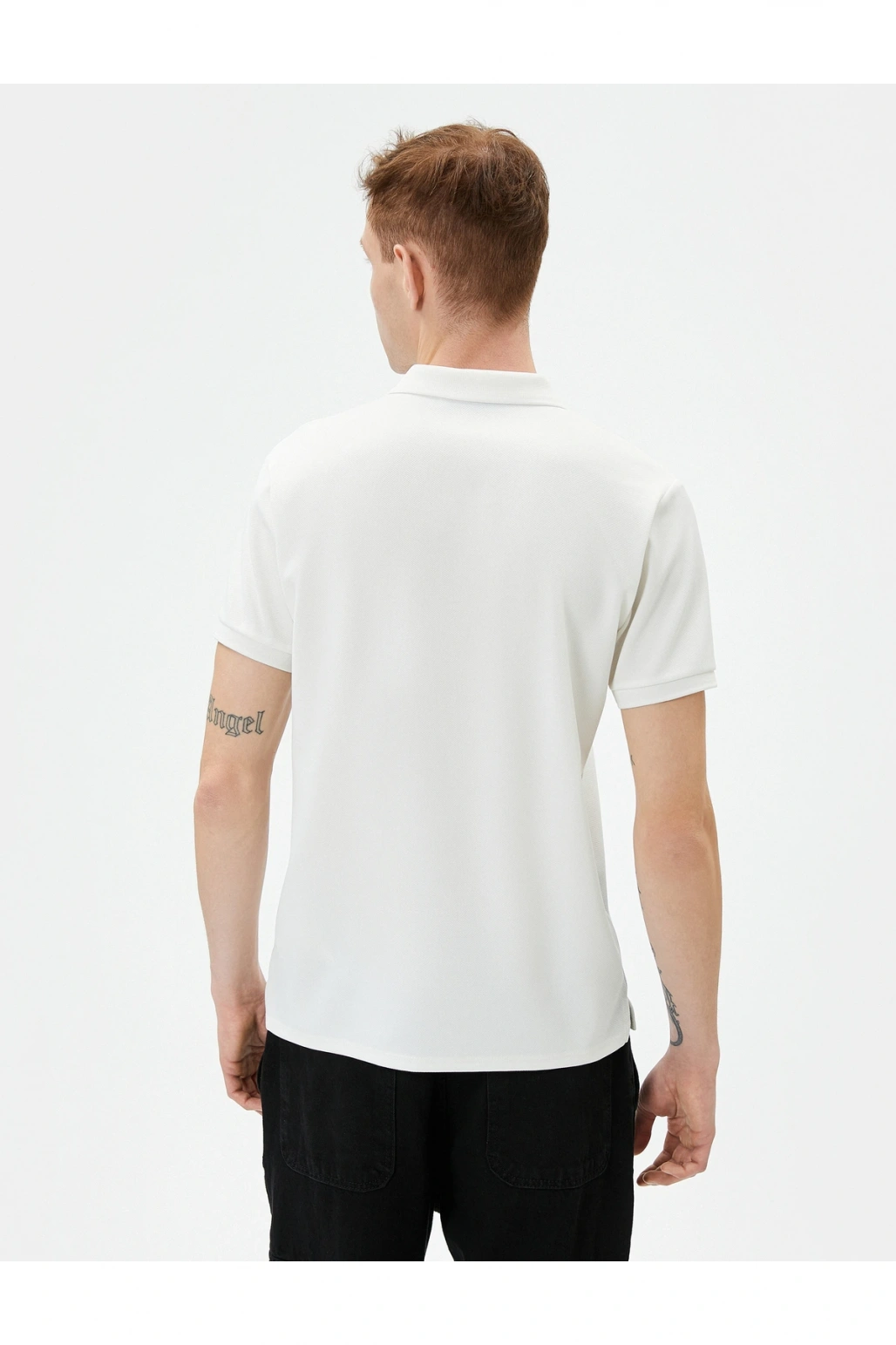 Yakalı Tişört Slim Fit Düğmeli Kısa Kollu