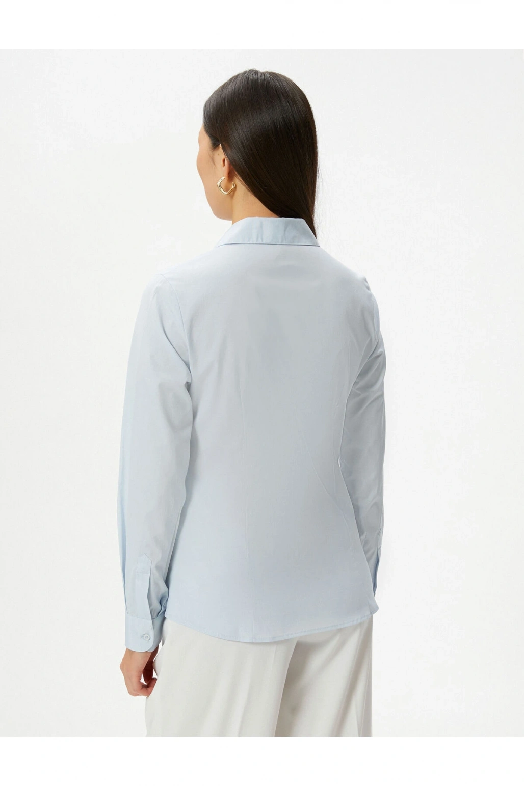 Slim Fit Gömlek Uzun Kollu Düğmeli Manşet Yaka